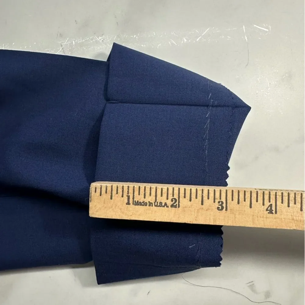 Giles & Jasper Navy Blue Wool Dress Pants, Men's 34W NWOT Raw Hem,